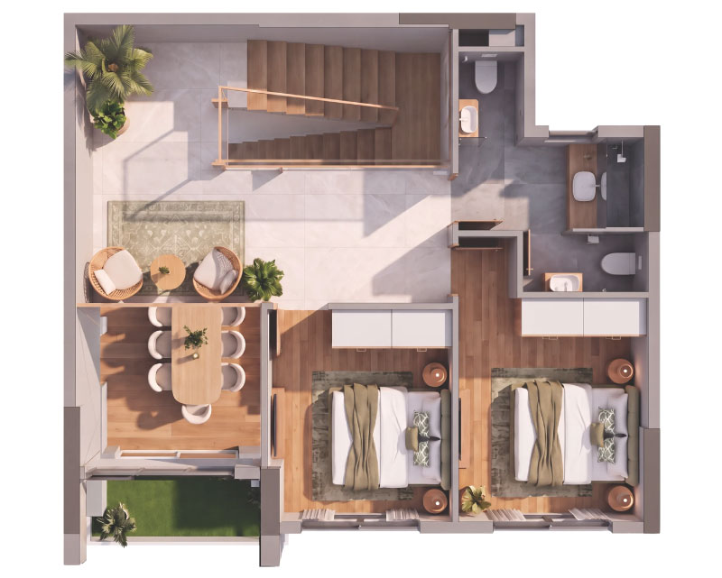 Phối cảnh căn hộ Duplex thông tầng Norton Park