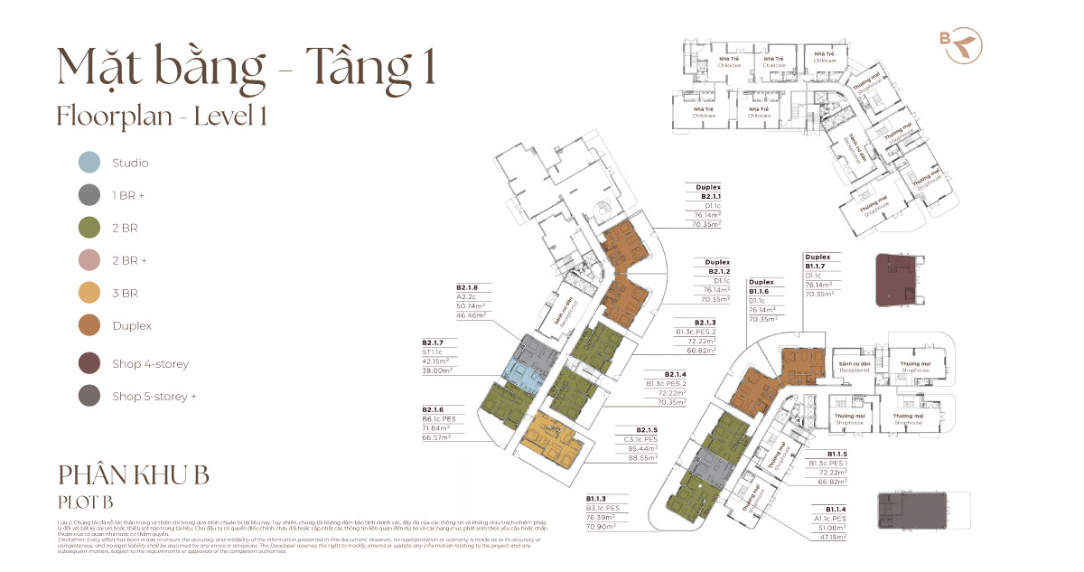 mặt bằng tầng 1 dự án norton park
